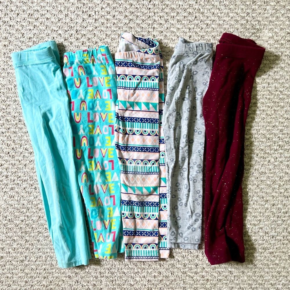 Bundle of toddler girls leggings 4T